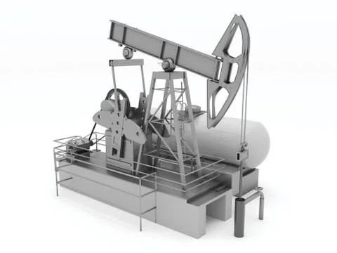 Pumpjack isolated Stock Illustration