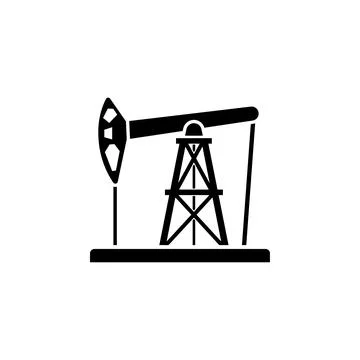 Pumpjack, Oil Industry Solid Flat Vector Icon Isolated on White Background Stock Illustration