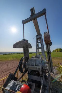 A pumpjack is the overground drive Foto stock