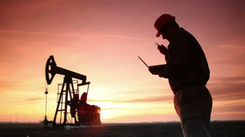 Pumpjack Silhouette Stock Footage 27783705