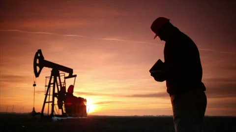 Pumpjack Silhouette 库存影片 27784372