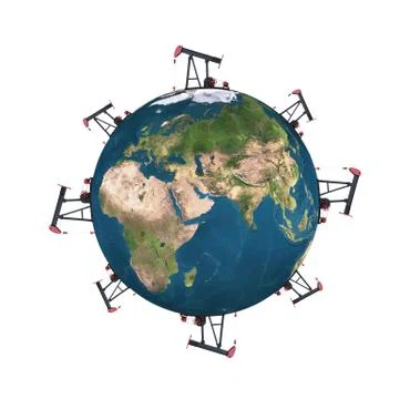 Pumpjack sucking the earth 스톡 사진