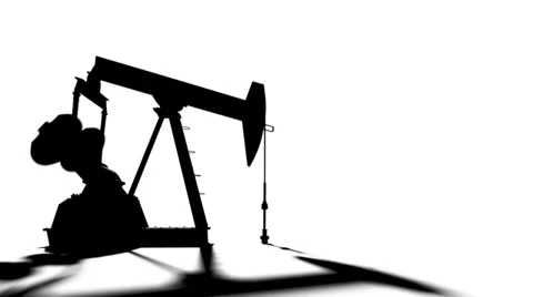 Pumpjack on white background. Industrial 3d animation Stock Footage 33326295