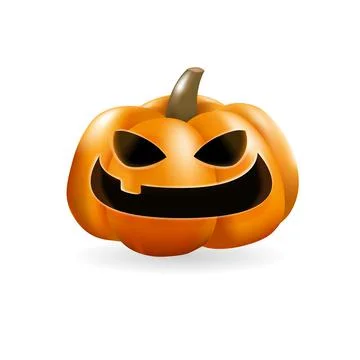 Pumpkin 3d vector illustration isolated on white background Stock Illustration