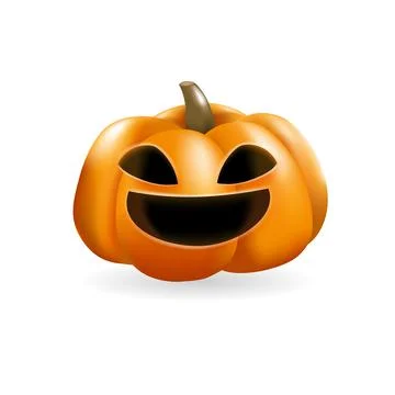 Pumpkin 3d vector illustration isolated on white background Stock Illustration