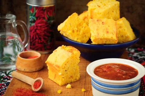 Pumpkin and Cornmeal Bread with Corn Kernels Foto stock