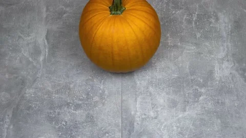 Pumpkin and orange. Stop motion animation 4K. Stock Footage 209227584