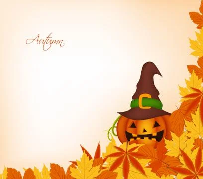 Pumpkin autumn background Stock Illustration