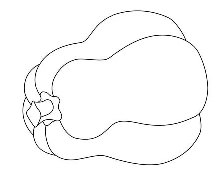 Pumpkin Autumn fruit - linear vector drawing for coloring. Outline Stock Illustration