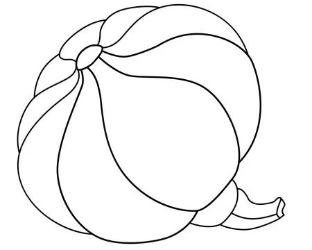 Pumpkin, autumn fruit - vector linear picture for coloring book, logo or pictogr Stock Illustration