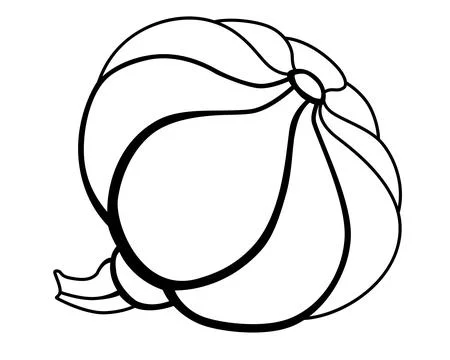 Pumpkin autumn traditional vegetable - vector linear picture for coloring. Outli Stock Illustration