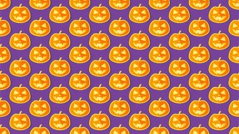 Pumpkin background Halloween seamless pattern Stock Illustration