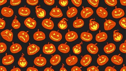 Pumpkin background Halloween seamless pattern Illustrazione stock