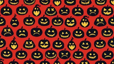 Pumpkin background Halloween seamless pattern Illustrazione stock