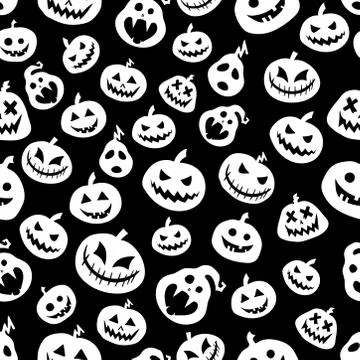 Pumpkin background Halloween seamless pattern Stock Illustration
