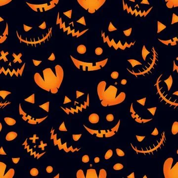 Pumpkin background Halloween seamless pattern Stock Illustration