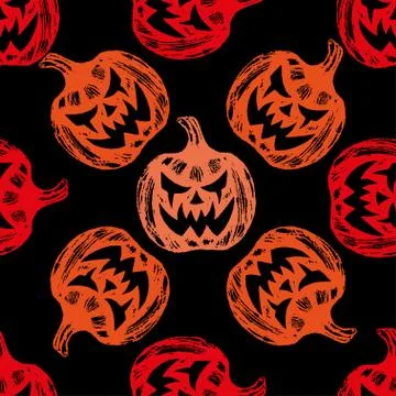 Pumpkin Background seamless pattern. Stock Illustration