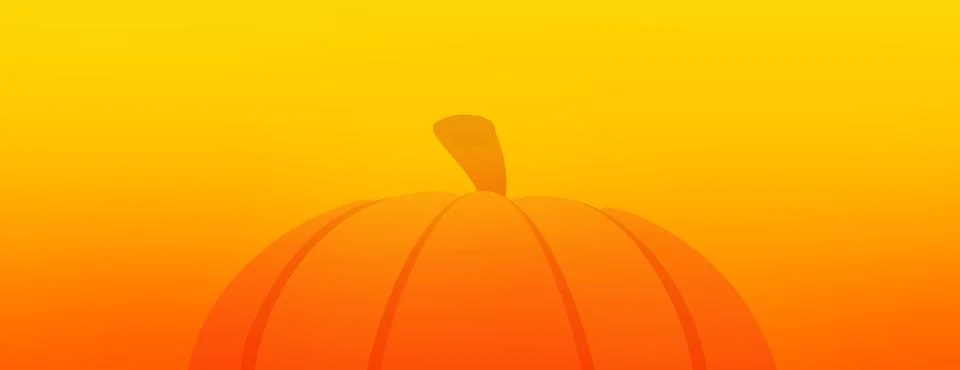 Pumpkin banner. Orange gradient background. Illustrazione stock