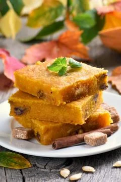 Pumpkin bars with nuts Stock-Fotos