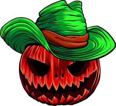 Pumpkin with baseball cap. Vector illustration on white background イラスト素材
