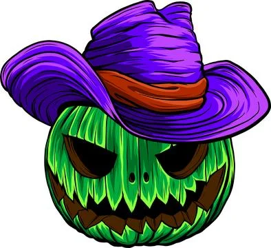 Pumpkin with baseball cap. Vector illustration on white background イラスト素材