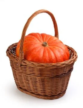 Pumpkin in the basket Foto stock