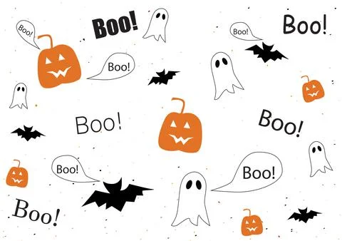 Pumpkin bat ghost on the orange floor with halloween. Stock Illustration