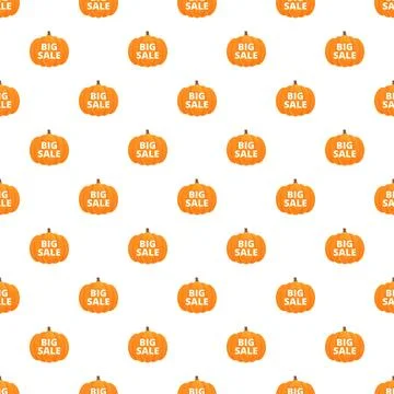 Pumpkin big sale seamless pattern for autumn discounts 库存插图