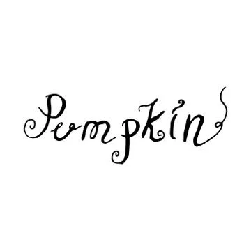 Pumpkin black inscriptions Stock Illustration