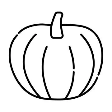 Pumpkin black line icon Stock Illustration