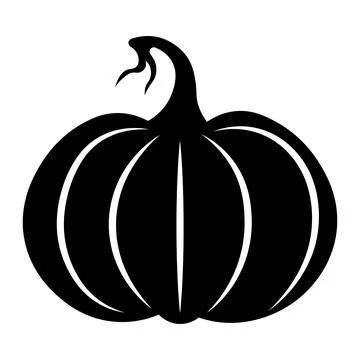 Pumpkin black vector icon on white background Stock Illustration