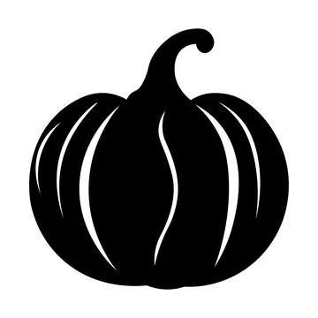 Pumpkin black vector icon on white background Stock Illustration