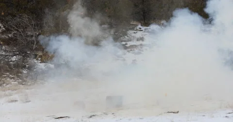 Pumpkin blast winter snow 4K Stock Footage 223997691