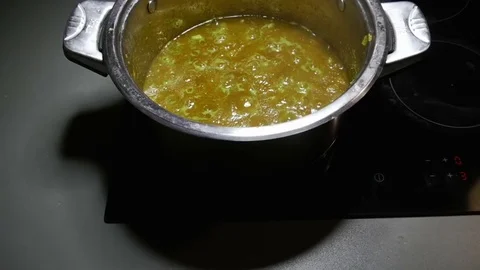 Pumpkin is boiled in pan Stock-Footage 76983483