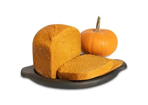 Pumpkin bread isolated on a white background. Homemade pumpkin bread  Stock Photos