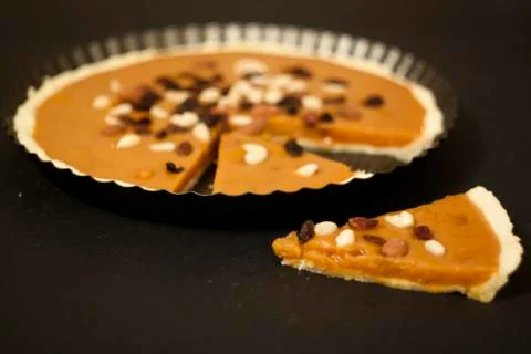 Pumpkin cake with nuts Stock Photos