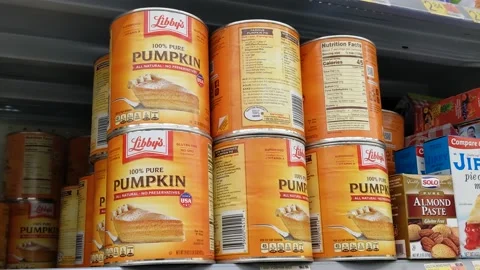 Pumpkin Cans Retailer Stock Footage 171380571