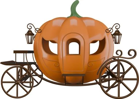 Pumpkin carriage 3d Stock Illustration