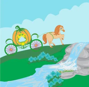 Pumpkin carriage Stock Illustration