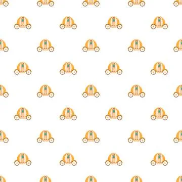 Pumpkin carriage seamless pattern for fairy tale design Stock Illustration