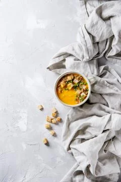 Pumpkin carrot soup Foto stock