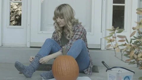 Pumpkin Carving 1 Stock Footage 220904166