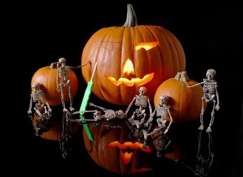 Pumpkin Carving Crew Stock Photos