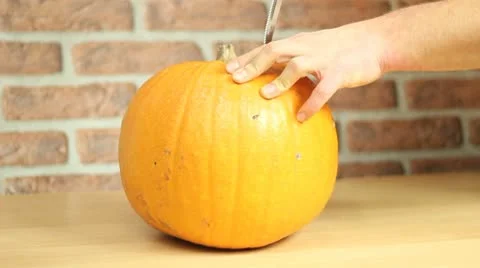 Pumpkin Carving Timelapse Stock Footage 8998056