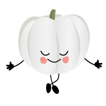 Pumpkin character. funny comic vegetable.learning words. interactive cards for Stock Illustration