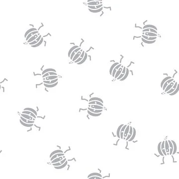 Pumpkin character glyph vector seamless pattern Stock Illustration