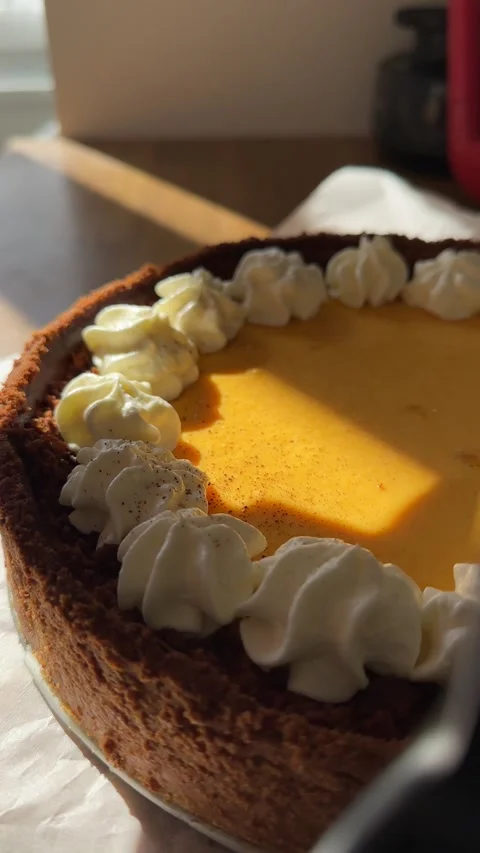 Pumpkin cheesecake Stock Footage 287348181