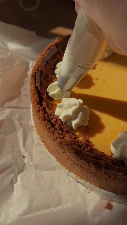 Pumpkin cheesecake Stock Footage 287348238