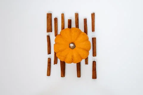 Pumpkin on cinnamon Foto stock