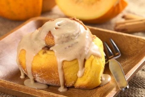 Pumpkin cinnamon roll Stock Photos